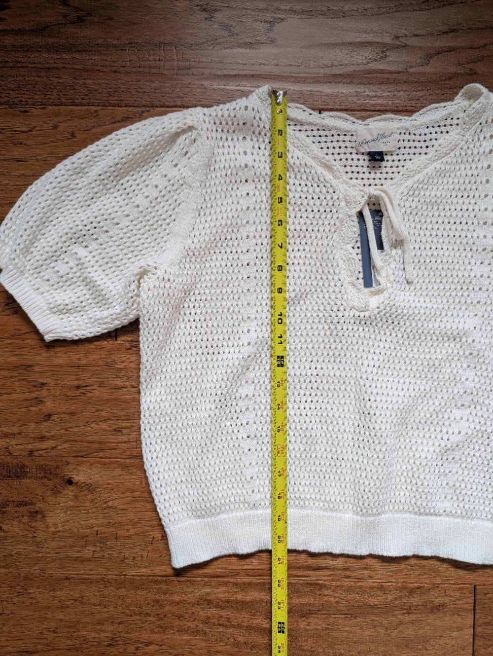 NWT Universal Thread Women's Cream Knit Tie-Front Top Large - Picture 6 of 7